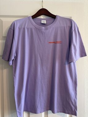 Zara Lavender Short Sleeve Tee with Small Red Chest Print